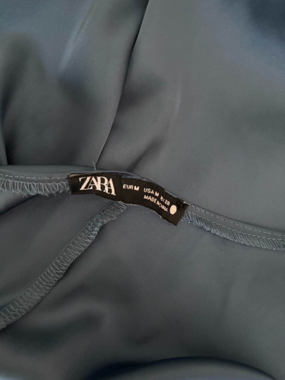 Zara Satin Slip Dress in Slate Blue - Picture 6 of 7